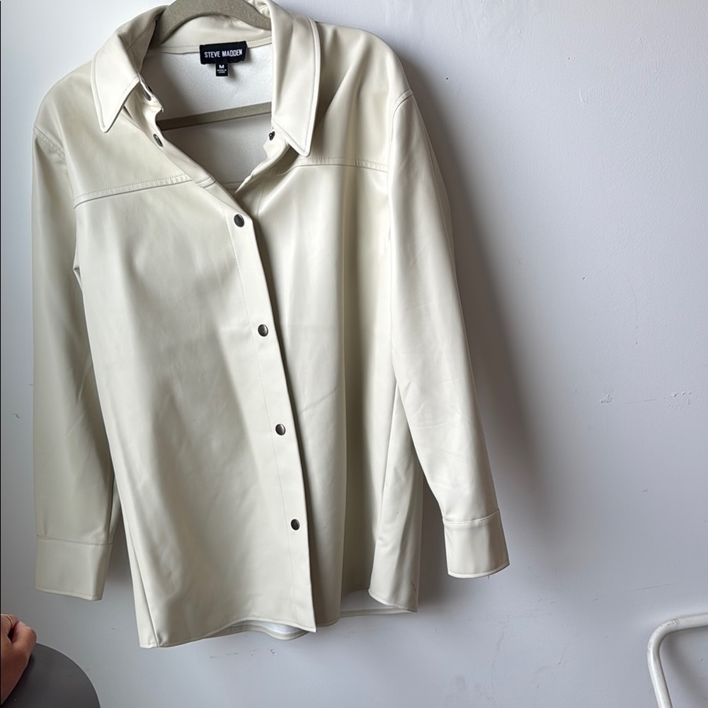 Steve Madden Ivory Leather Shirt